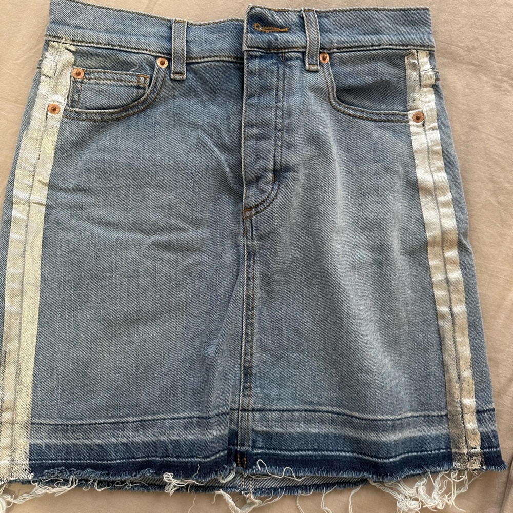Zadig & Voltaire Juicy Silver Trim Denim Skirt size 34